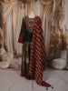 Multicolor Peacock Sequins and Beads Embroidered Design Silk Anarkali Gown with Dupatta