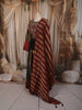 Multicolor Peacock Sequins and Beads Embroidered Design Silk Anarkali Gown with Dupatta