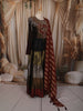 Multicolor Peacock Sequins and Beads Embroidered Design Silk Anarkali Gown with Dupatta