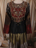 Multicolor Peacock Sequins and Beads Embroidered Design Silk Anarkali Gown with Dupatta