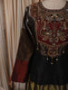Multicolor Peacock Sequins and Beads Embroidered Design Silk Anarkali Gown with Dupatta