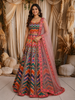 Multicolor Stone Embellished Design Space Silk Lehenga with Contrast Dupatta