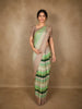 Multicolor Striped Woven Design Pure Crepe Silk Saree with Contrast Temple Border