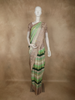 Multicolor Striped Woven Design Pure Crepe Silk Saree with Contrast Temple Border