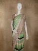 Multicolor Striped Woven Design Pure Crepe Silk Saree with Contrast Temple Border