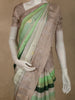 Multicolor Striped Woven Design Pure Crepe Silk Saree with Contrast Temple Border