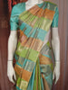 Multicolor Striped Woven Design Pure Kanchipuram Silk Saree with Self Border