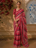 Multicolor Striped Woven Design Pure Tussar Party Wear Saree with Woven Border