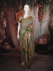 Multicolor Striped Woven Design Pure Tussar Silk Fancy Saree with Floral Zari Border