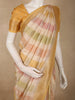 Multicolor Striped Zari Woven Design Semi Banarasi Saree with Zari Border