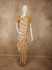 Multicolor Striped Zari Woven Design Semi Banarasi Saree with Zari Border