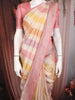 Multicolor Stripes and Circle Motif Woven Banarasi Silk Saree with Contrast Pink Zari Border