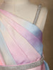 Multicolor Abstract Designed Organza Party Gown for Girls