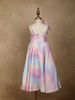 Multicolor Abstract Designed Organza Party Gown for Girls