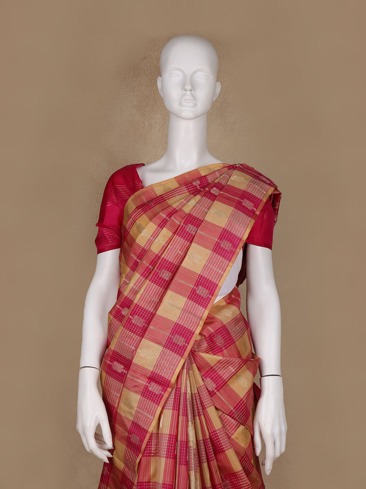 Multicolor Checks woven Silk Saree - Diadem