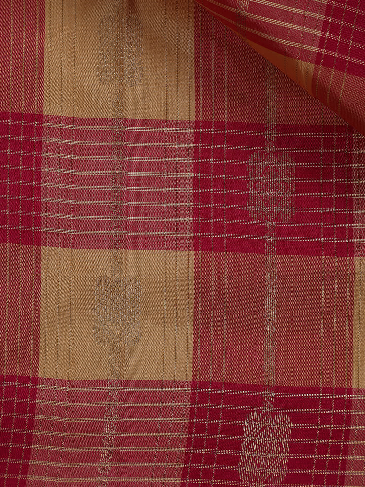 Multicolor Checks woven Silk Saree - Diadem