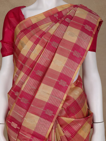 Multicolor Checks woven Silk Saree - Diadem