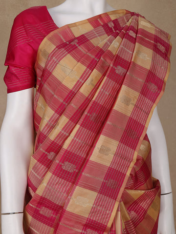 Multicolor Checks woven Silk Saree - Diadem