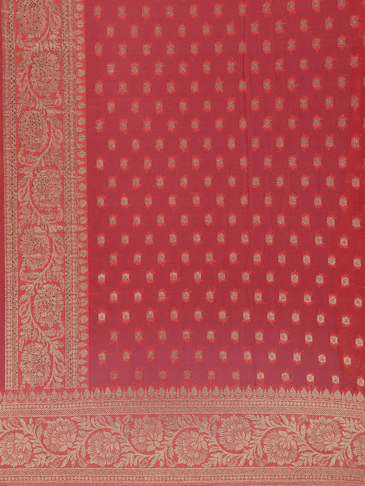 Multicolor Diagonal Stripes Banarasi Silk Saree - Diadem