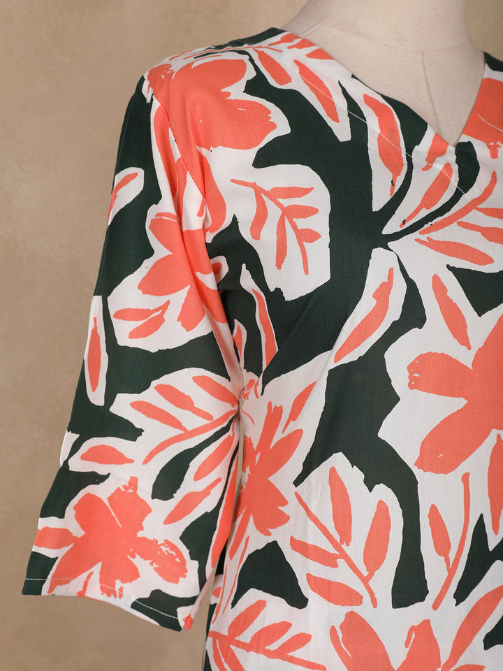 Multicolor Floral Designed Cotton Salwar Suit - Diadem