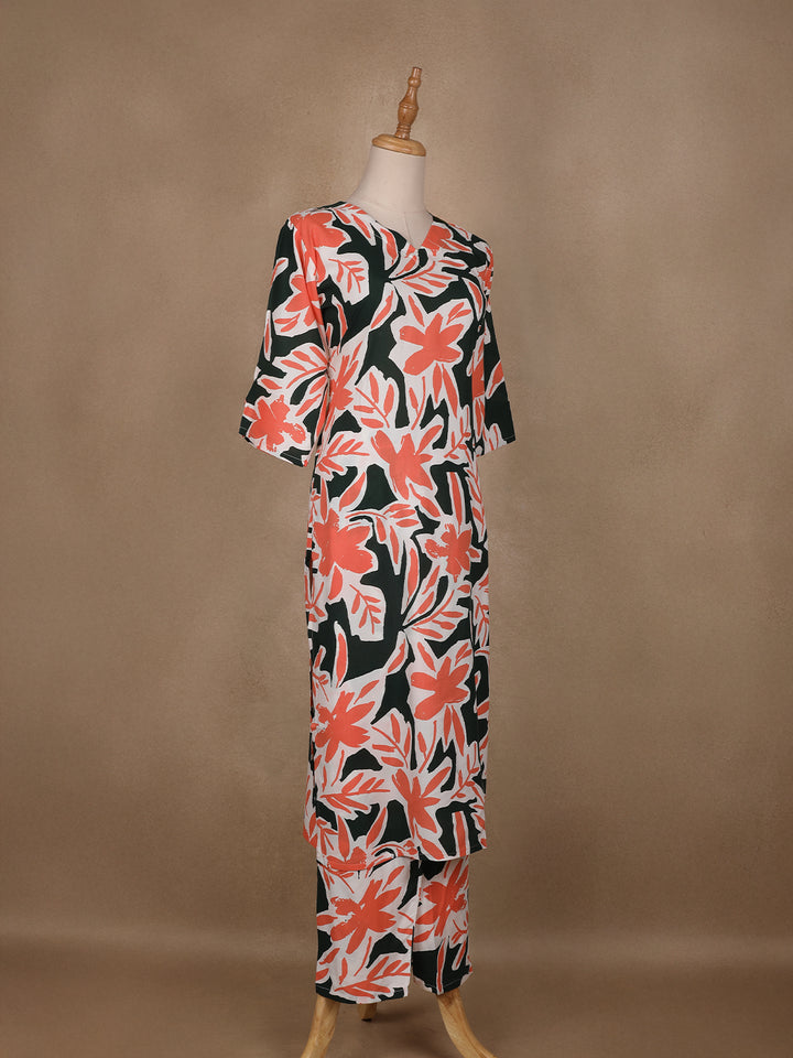 Multicolor Floral Designed Cotton Salwar Suit - Diadem
