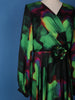 Multicolor Floral Print Chiffon Partywear Gown - Diadem
