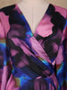 Multicolor Floral Print Satin Partywear Gown - Diadem