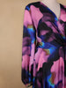 Multicolor Floral Print Satin Partywear Gown - Diadem