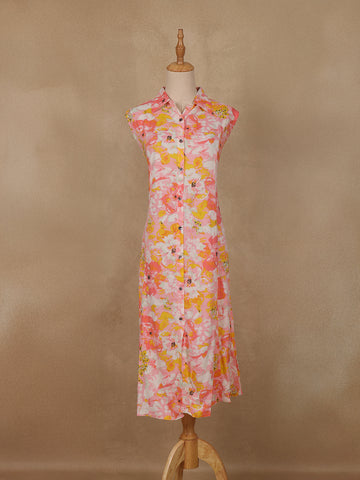 Multicolor Floral Printed Rayon Kurti - Diadem