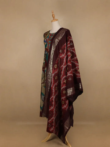 Multicolor Floral Printed Semi Silk Salwar Suit - Diadem