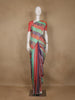 Multicolor Plain Striped Design Soft Silk Saree - Diadem