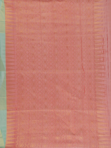 Multicolor Plain Striped Design Soft Silk Saree - Diadem