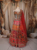 Multicolour Pearls And Mirror Work Embroidered Design Bridesmaids Shimmer Lehenga with Dupatta