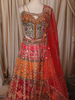 Multicolour Pearls And Mirror Work Embroidered Design Bridesmaids Shimmer Lehenga with Dupatta