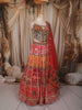Multicolour Pearls And Mirror Work Embroidered Design Bridesmaids Shimmer Lehenga with Dupatta