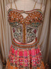Multicolour Pearls And Mirror Work Embroidered Design Bridesmaids Shimmer Lehenga with Dupatta