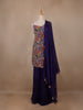 Multicolour Floral And Sequins Embroidery Georgette Salwar Suit - Diadem