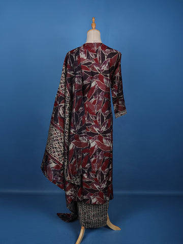 Multicolour Semi Silk Floral Printed Salwar Suit - Diadem