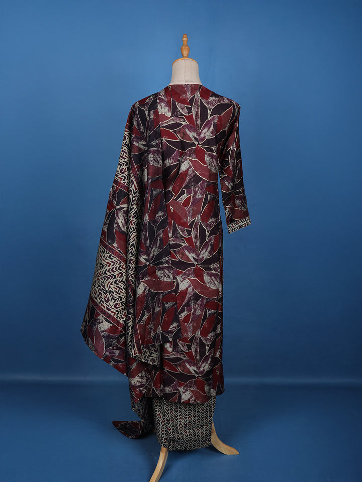 Multicolour Semi Silk Floral Printed Salwar Suit - Diadem