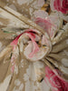 Mushroom Beige Floral Printed Design Chiffon Fancy Saree with Lace Border