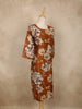Mustard Brown Floral Printed Design Cotton Kurti