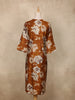 Mustard Brown Floral Printed Design Cotton Kurti