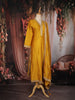 Mustard Embroidered Georgette Straight Cut Salwar Suit