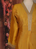 Mustard Embroidered Georgette Straight Cut Salwar Suit