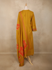 Mustard Floral Embroidered Cotton Salwar Suit with Dupatta