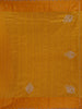 Mustard Floral Embroidered Raw Silk Saree