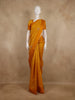 Mustard Floral Embroidered Raw Silk Saree