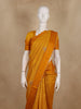 Mustard Floral Embroidered Raw Silk Saree