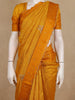 Mustard Floral Embroidered Raw Silk Saree