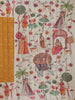Mustard Floral Design Semi Tussar Saree With Madhubani Inspired Print